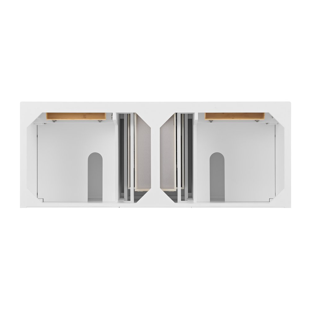 James Martin - Lorelai 60" Double Vanity, Bright White, w/ 3 CM Tajnar Eclos Top w/FreePower Wireless Charger - 424-V60D-BW-FTJR view 7