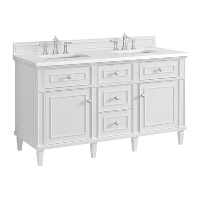 James Martin - Lorelai 60" Double Vanity, Bright White w/ 3 CM White Zeus Silestone Top - 424-V60D-BW-3WZ view 13