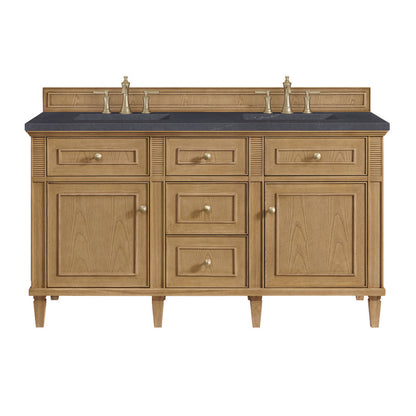 James Martin - Lorelai 60" Double Vanity, Light Natural Oak w/ 3 CM Charcoal Soapstone Silestone Top - 424-V60D-LNO-3CSP view 1