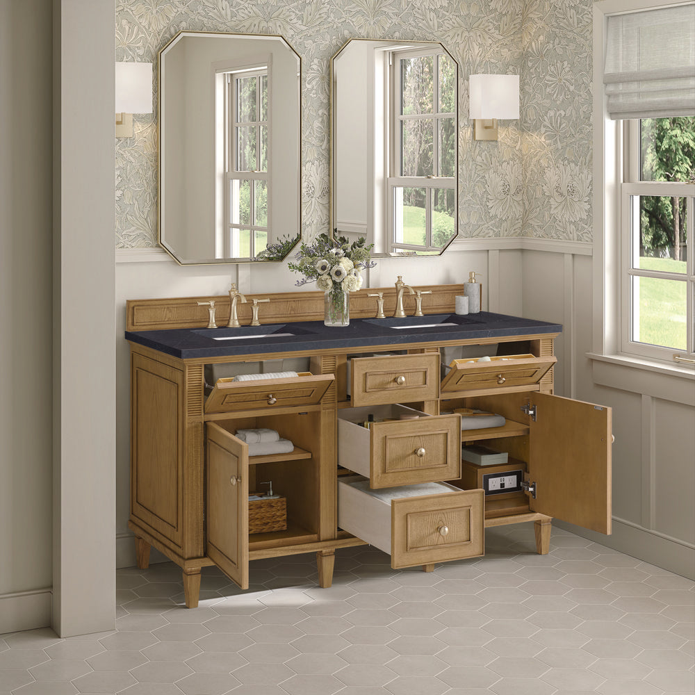 James Martin - Lorelai 60" Double Vanity, Light Natural Oak w/ 3 CM Charcoal Soapstone Silestone Top - 424-V60D-LNO-3CSP view 5
