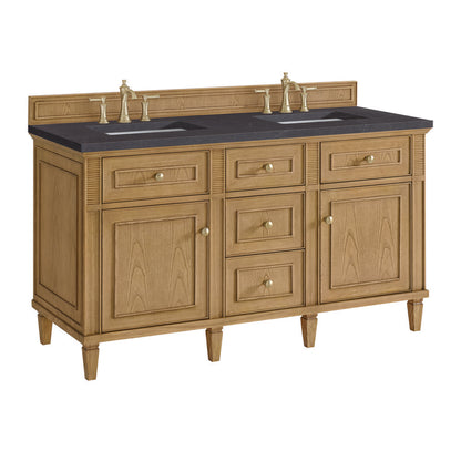 James Martin - Lorelai 60" Double Vanity, Light Natural Oak w/ 3 CM Charcoal Soapstone Silestone Top - 424-V60D-LNO-3CSP view 10