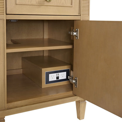 James Martin - Lorelai 60" Double Vanity, Light Natural Oak w/ 3 CM Eternal Jasmine Pearl Silestone Top - 424-V60D-LNO-3EJP view 12