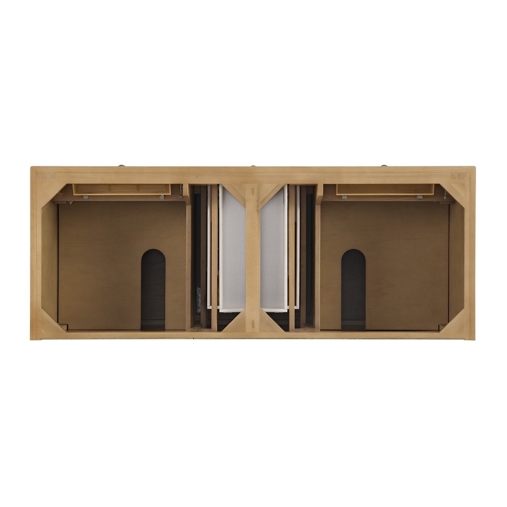 James Martin - Lorelai 60" Double Vanity, Light Natural Oak w/ 3 CM Ethereal Noctis Silestone Top - 424-V60D-LNO-3ENC view 6