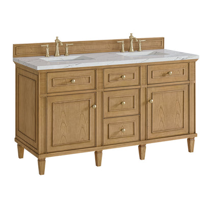 James Martin - Lorelai 60" Double Vanity, Light Natural Oak w/ 3 CM Ethereal Noctis Silestone Top - 424-V60D-LNO-3ENC view 10