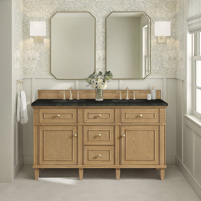 James Martin - Lorelai 60" Double Vanity, Light Natural Oak, w/ 3 CM Phantome Eclos Top - 424-V60D-LNO-3PHT view 3