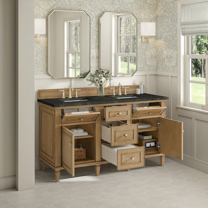 James Martin - Lorelai 60" Double Vanity, Light Natural Oak, w/ 3 CM Phantome Eclos Top - 424-V60D-LNO-3PHT view 5