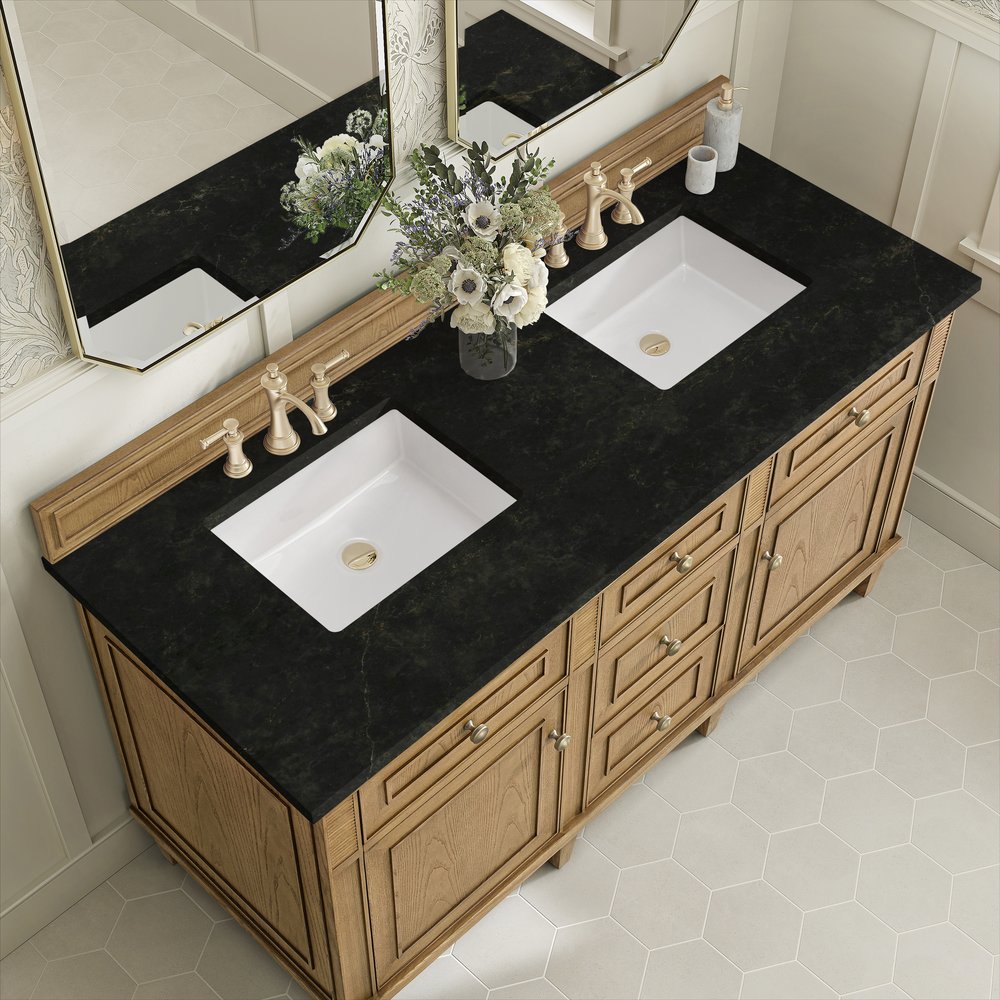 James Martin - Lorelai 60" Double Vanity, Light Natural Oak, w/ 3 CM Phantome Eclos Top - 424-V60D-LNO-3PHT view 7