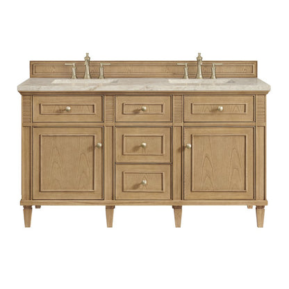 James Martin - Lorelai 60" Double Vanity, Light Natural Oak, w/ 3 CM Tajnar Eclos Top - 424-V60D-LNO-3TJR view 1