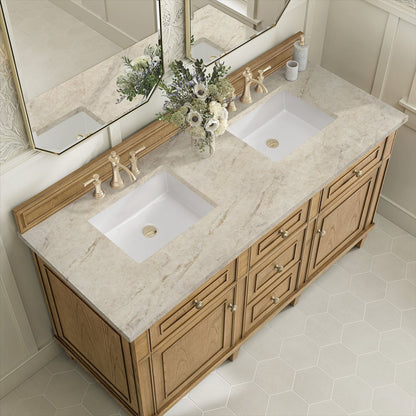 James Martin - Lorelai 60" Double Vanity, Light Natural Oak, w/ 3 CM Tajnar Eclos Top - 424-V60D-LNO-3TJR view 7