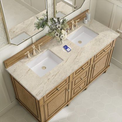 James Martin - Lorelai 60" Double Vanity, Light Natural Oak, w/ 3 CM Tajnar Eclos Top w/FreePower Wireless Charger - 424-V60D-LNO-FTJR view 7