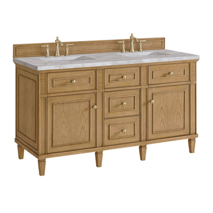 James Martin - Lorelai 60" Double Vanity, Light Natural Oak w/ 3 CM Victorian Silver Silestone Top w/FreePower Wireless Charger - 424-V60D-LNO-FVSL view 11
