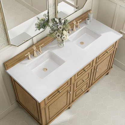James Martin - Lorelai 60" Double Vanity, Light Natural Oak w/ 3 CM White Zeus Silestone Top - 424-V60D-LNO-3WZ view 7