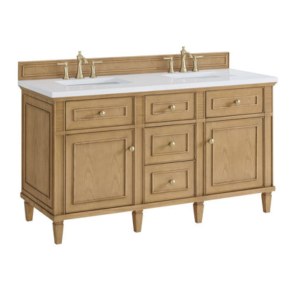 James Martin - Lorelai 60" Double Vanity, Light Natural Oak w/ 3 CM White Zeus Silestone Top - 424-V60D-LNO-3WZ view 12