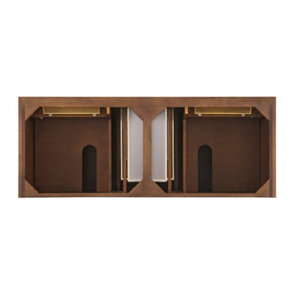 James Martin - Lorelai 60" Double Vanity, Mid-Century Walnut w/ 3 CM Ethereal Noctis Silestone Top - 424-V60D-WLT-3ENC view 6