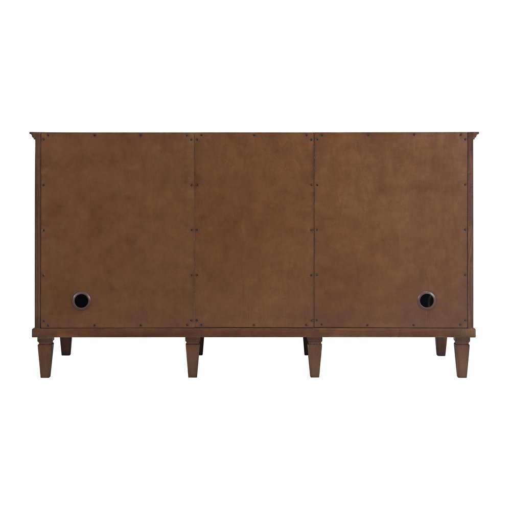 James Martin - Lorelai 60" Double Vanity, Mid-Century Walnut w/ 3 CM Ethereal Noctis Silestone Top - 424-V60D-WLT-3ENC view 9