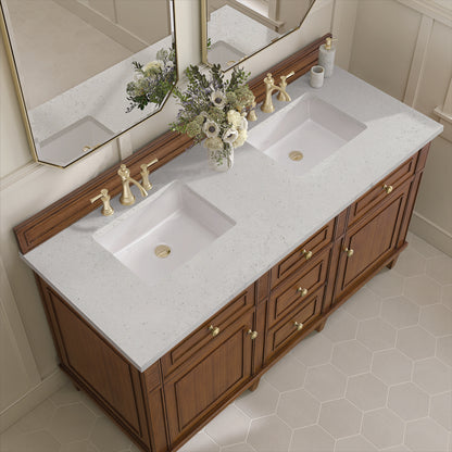 James Martin - Lorelai 60" Double Vanity, Mid-Century Walnut w/ 3 CM Lime Delight Silestone Top - 424-V60D-WLT-3LDL view 7