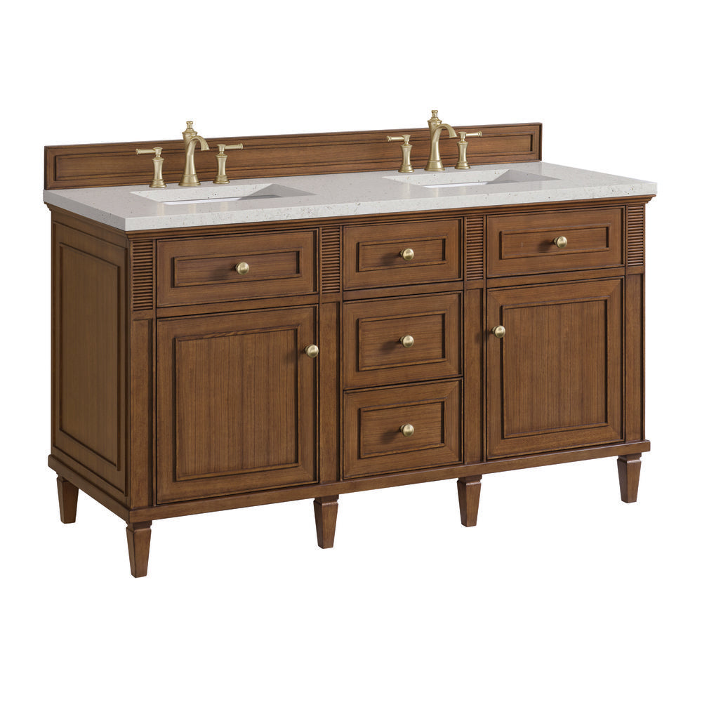 James Martin - Lorelai 60" Double Vanity, Mid-Century Walnut w/ 3 CM Lime Delight Silestone Top - 424-V60D-WLT-3LDL view 10