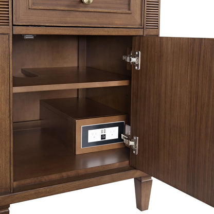 James Martin - Lorelai 60" Double Vanity, Mid-Century Walnut w/ 3 CM Parisien Bleu Silestone Top - 424-V60D-WLT-3PBL view 12
