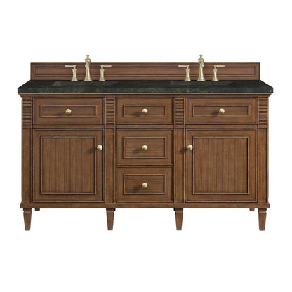 James Martin - Lorelai 60" Double Vanity, Mid-Century Walnut, w/ 3 CM Phantome Eclos Top - 424-V60D-WLT-3PHT view 1