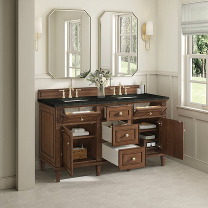 James Martin - Lorelai 60" Double Vanity, Mid-Century Walnut, w/ 3 CM Phantome Eclos Top - 424-V60D-WLT-3PHT view 5