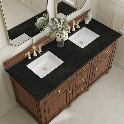 James Martin - Lorelai 60" Double Vanity, Mid-Century Walnut, w/ 3 CM Phantome Eclos Top - 424-V60D-WLT-3PHT view 7