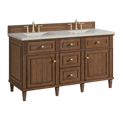 James Martin - Lorelai 60" Double Vanity, Mid-Century Walnut, w/ 3 CM Siberian Silestone Top - 424-V60D-WLT-3SFR view 10