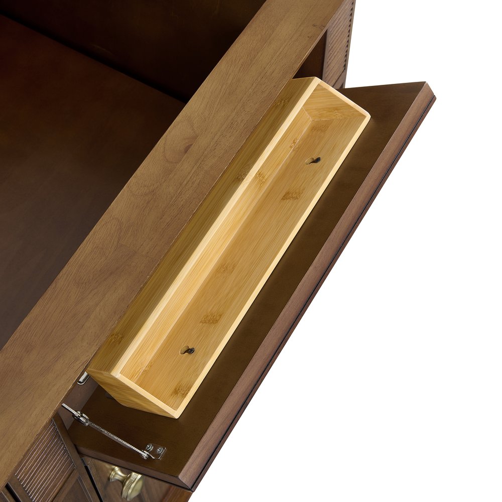 James Martin - Lorelai 60" Double Vanity, Mid-Century Walnut, w/ 3 CM Siberian Silestone Top w/FreePower Wireless Charger - 424-V60D-WLT-FSFR view 13