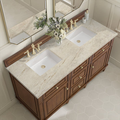 James Martin - Lorelai 60" Double Vanity, Mid-Century Walnut, w/ 3 CM Tajnar Eclos Top - 424-V60D-WLT-3TJR view 7