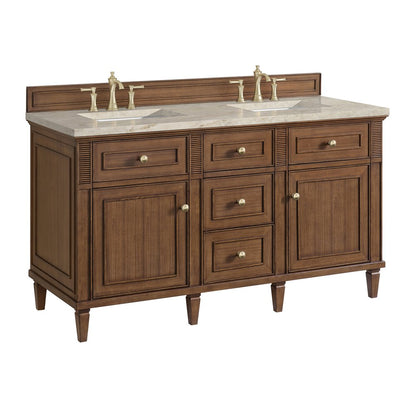 James Martin - Lorelai 60" Double Vanity, Mid-Century Walnut, w/ 3 CM Tajnar Eclos Top - 424-V60D-WLT-3TJR view 10