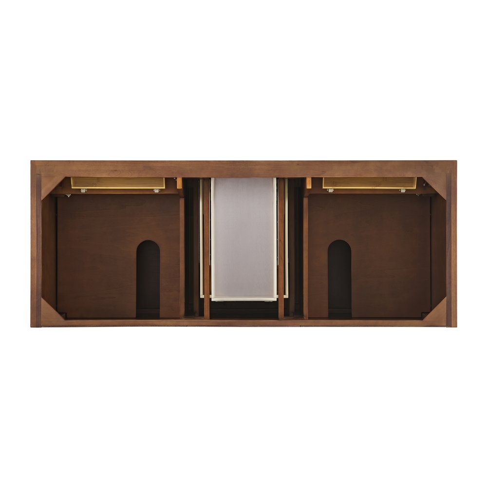 James Martin - Lorelai 60" Double Vanity, Mid-Century Walnut w/ 3 CM Victorian Silver Silestone Top w/FreePower Wireless Charger - 424-V60D-WLT-FVSL view 7