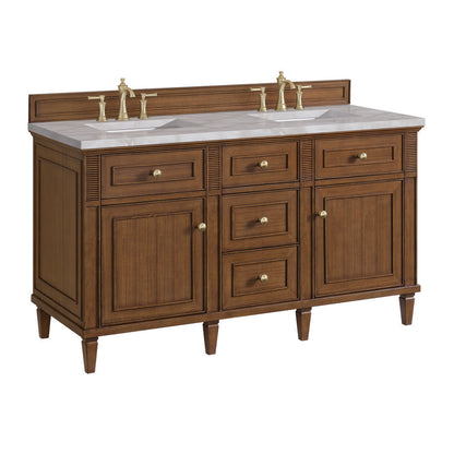 James Martin - Lorelai 60" Double Vanity, Mid-Century Walnut w/ 3 CM Victorian Silver Silestone Top w/FreePower Wireless Charger - 424-V60D-WLT-FVSL view 11