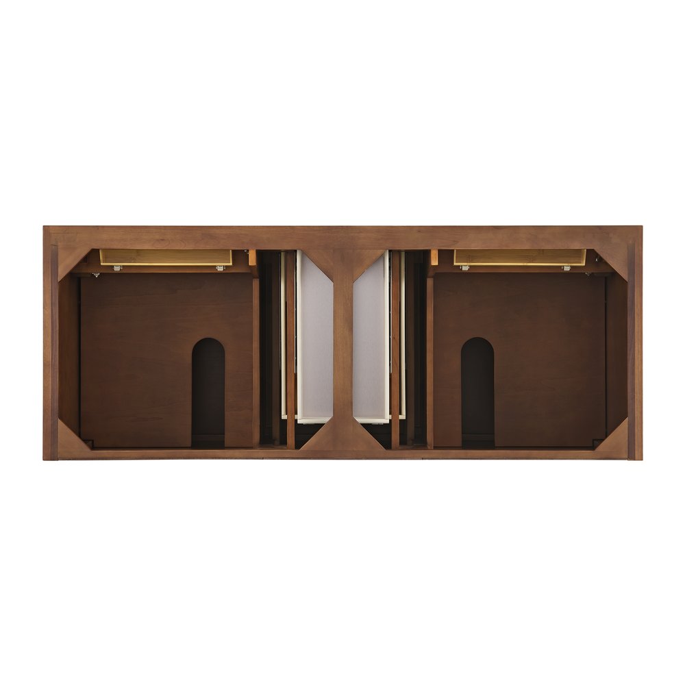 James Martin - Lorelai 60" Double Vanity, Mid-Century Walnut w/ 3 CM White Zeus Silestone Top - 424-V60D-WLT-3WZ view 6