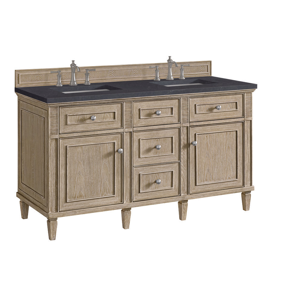 James Martin - Lorelai 60" Double Vanity, Whitewashed Oak w/ 3 CM Charcoal Soapstone Silestone Top - 424-V60D-WWO-3CSP view 10