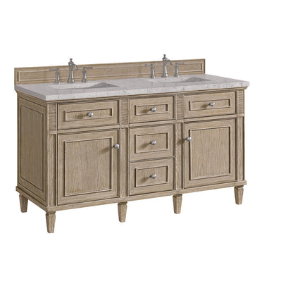James Martin - Lorelai 60" Double Vanity, Whitewashed Oak w/ 3 CM Eternal Jasmine Pearl Silestone Top w/FreePower Wireless Charger - 424-V60D-WWO-FEJP view 11