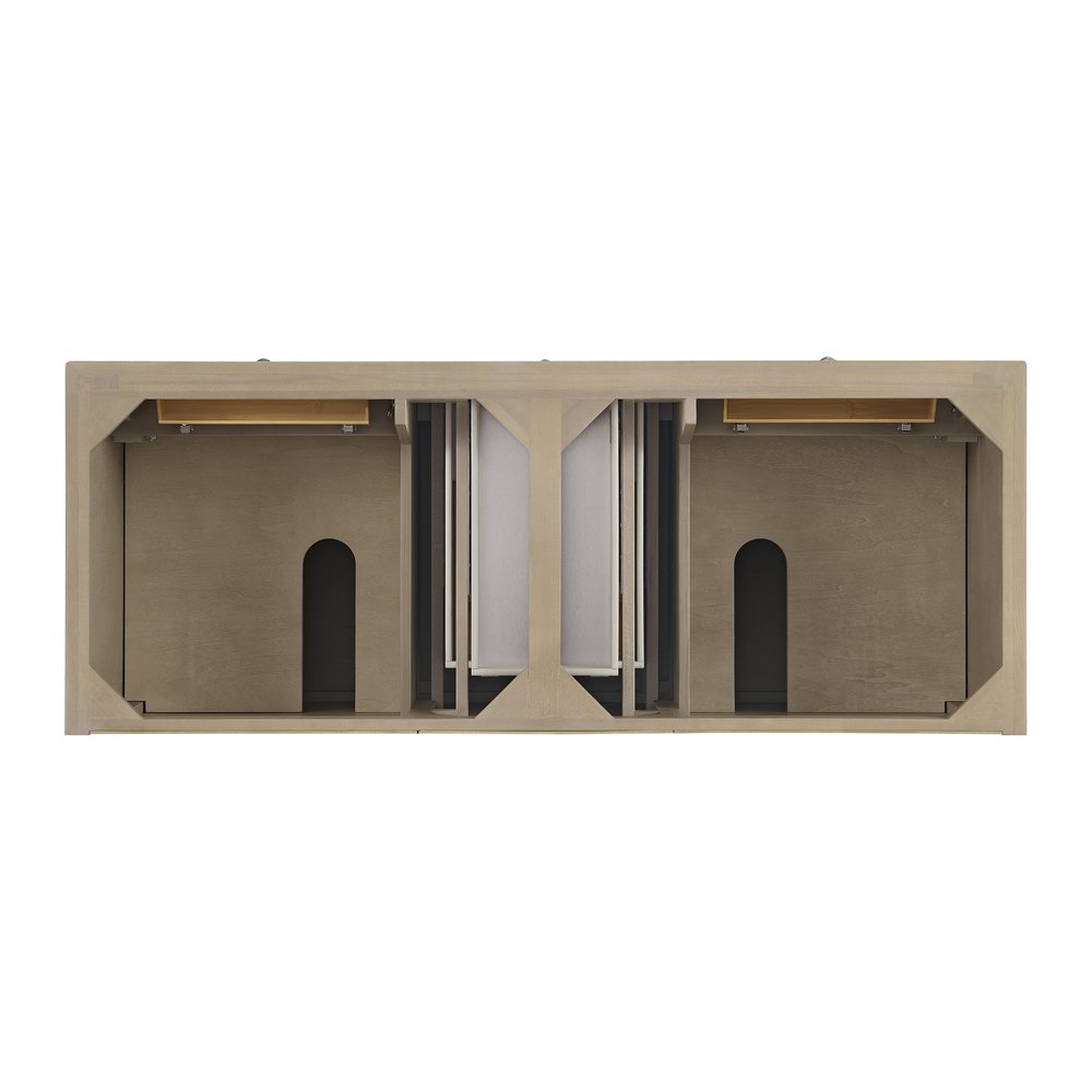 James Martin - Lorelai 60" Double Vanity, Whitewashed Oak w/ 3 CM Lime Delight Silestone Top - 424-V60D-WWO-3LDL view 6