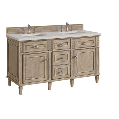 James Martin - Lorelai 60" Double Vanity, Whitewashed Oak w/ 3 CM Lime Delight Silestone Top - 424-V60D-WWO-3LDL view 10