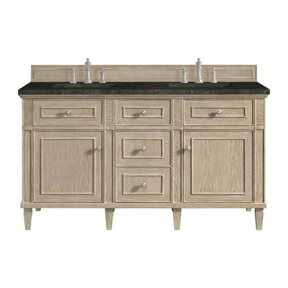 James Martin - Lorelai 60" Double Vanity, Whitewashed Oak, w/ 3 CM Phantome Eclos Top - 424-V60D-WWO-3PHT view 1