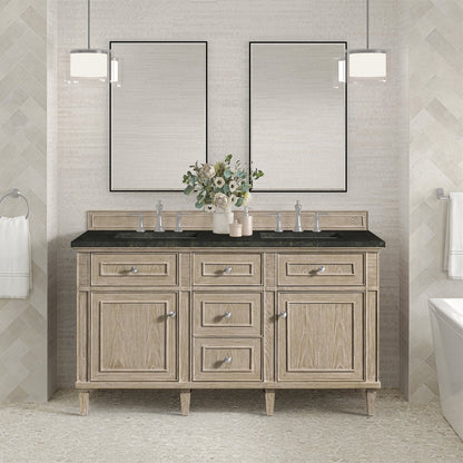 James Martin - Lorelai 60" Double Vanity, Whitewashed Oak, w/ 3 CM Phantome Eclos Top - 424-V60D-WWO-3PHT view 3