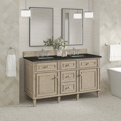 James Martin - Lorelai 60" Double Vanity, Whitewashed Oak, w/ 3 CM Phantome Eclos Top - 424-V60D-WWO-3PHT view 4