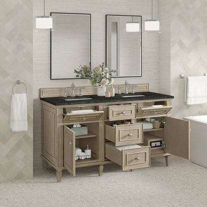 James Martin - Lorelai 60" Double Vanity, Whitewashed Oak, w/ 3 CM Phantome Eclos Top - 424-V60D-WWO-3PHT view 5
