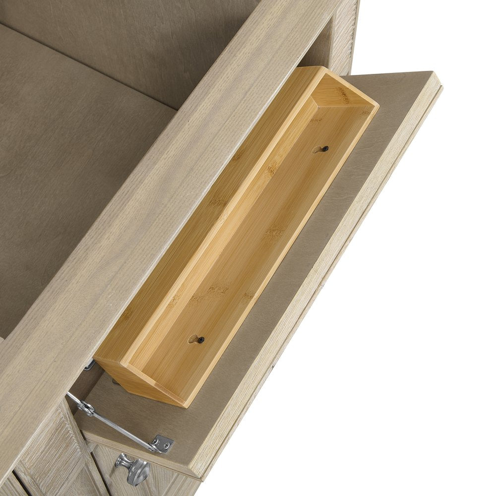 James Martin - Lorelai 60" Double Vanity, Whitewashed Oak, w/ 3 CM Tajnar Eclos Top w/FreePower Wireless Charger - 424-V60D-WWO-FTJR view 13