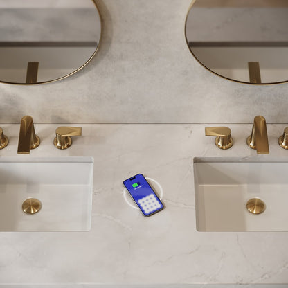 James Martin - Lorelai 60" Double Vanity, Whitewashed Oak w/ 3 CM Victorian Silver Silestone Top w/FreePower Wireless Charger - 424-V60D-WWO-FVSL view 2