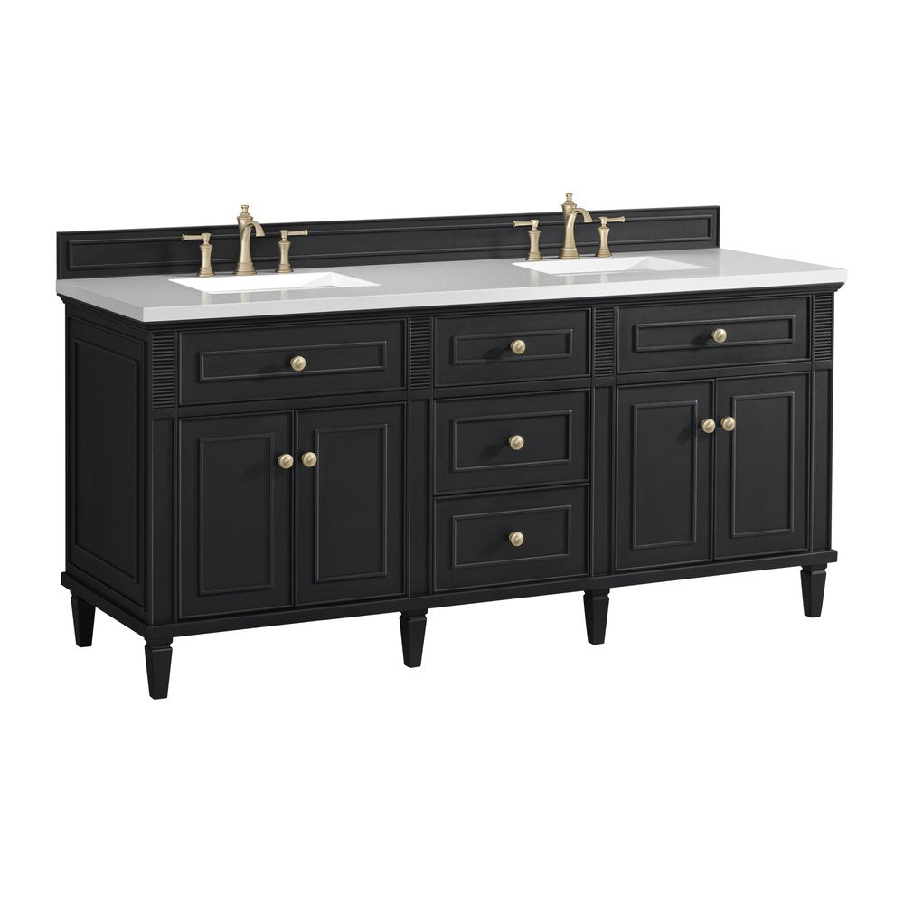 James Martin - Lorelai 72" Double Vanity, Black Onyx - 424-V72-M-BKO view 5