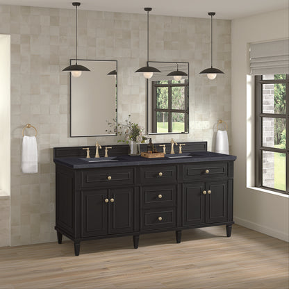 James Martin - Lorelai 72" Double Vanity, Black Onyx w/ 3 CM Charcoal Soapstone Silestone Top - 424-V72-BKO-3CSP view 4