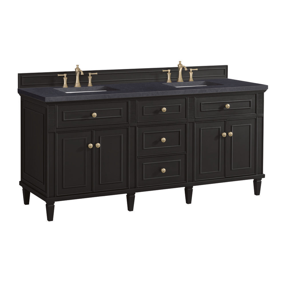 James Martin - Lorelai 72" Double Vanity, Black Onyx w/ 3 CM Charcoal Soapstone Silestone Top - 424-V72-BKO-3CSP view 10