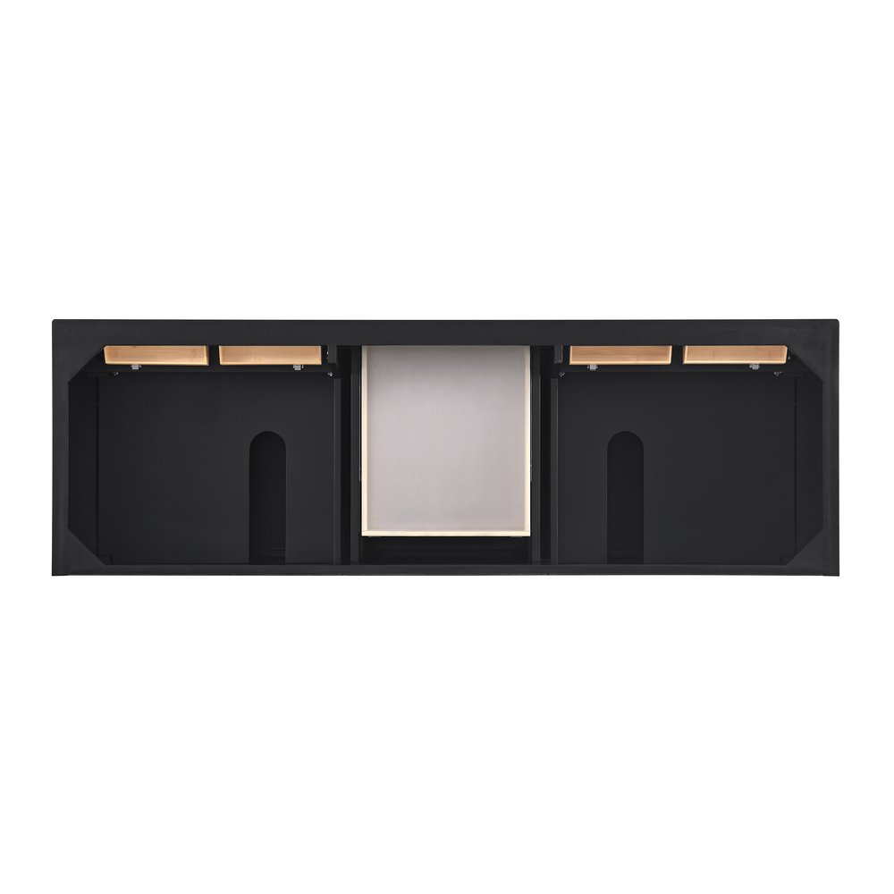 James Martin - Lorelai 72" Double Vanity, Black Onyx w/ 3 CM Eternal Jasmine Pearl Silestone Top w/FreePower Wireless Charger - 424-V72-BKO-FEJP view 7