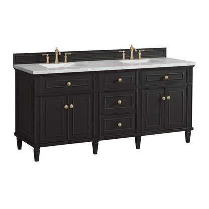 James Martin - Lorelai 72" Double Vanity, Black Onyx w/ 3 CM Ethereal Noctis Silestone Top w/FreePower Wireless Charger - 424-V72-BKO-FENC view 11