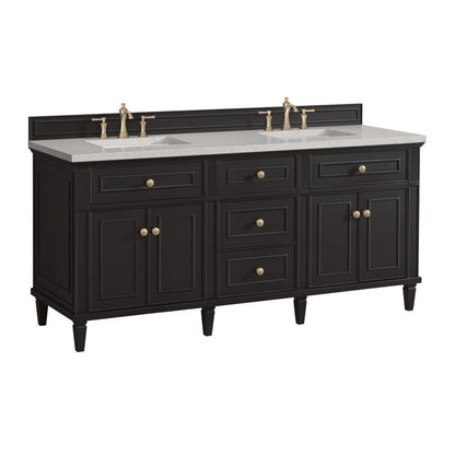 James Martin - Lorelai 72" Double Vanity, Black Onyx w/ 3 CM Lime Delight Silestone Top - 424-V72-BKO-3LDL view 10