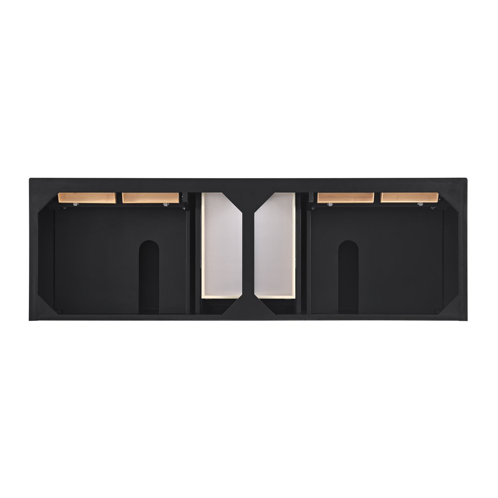 James Martin - Lorelai 72" Double Vanity, Black Onyx w/ 3 CM Parisien Bleu Silestone Top w/FreePower Wireless Charger - 424-V72-BKO-FPBL view 7