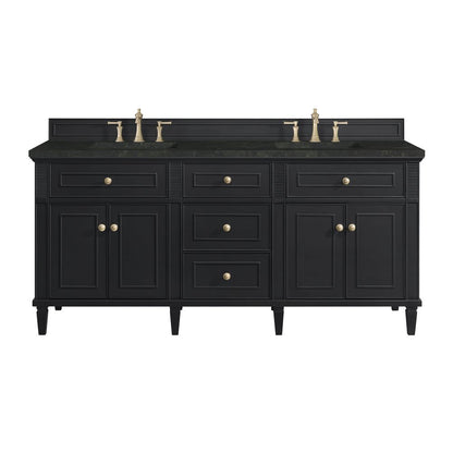 James Martin - Lorelai 72" Double Vanity, Black Onyx, w/ 3 CM Phantome Eclos Top - 424-V72-BKO-3PHT view 1